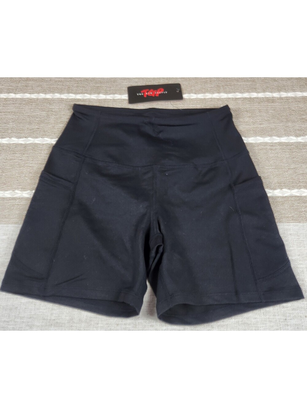 TGP The Gym People Women's Black Athletic Bike Shorts w/ Pockets Yoga Size S